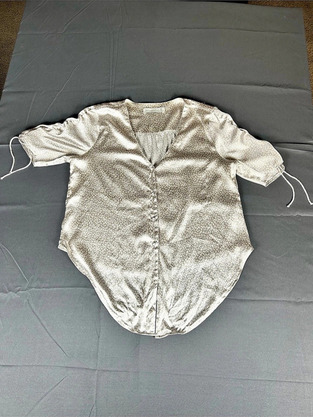 Abercrombie & Fitch Satin Halter Top Silver Animal Print